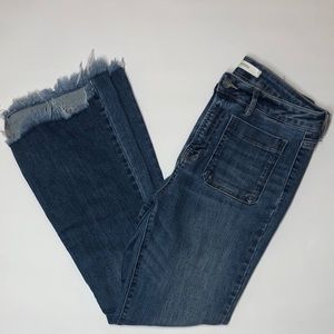 Flared and fringed jeans